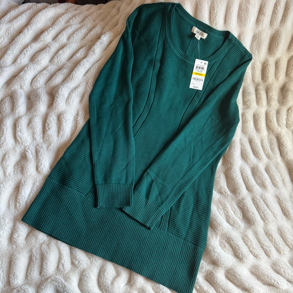 Style & Co City Lights Women's Tree Green Size Medium sweater NWT